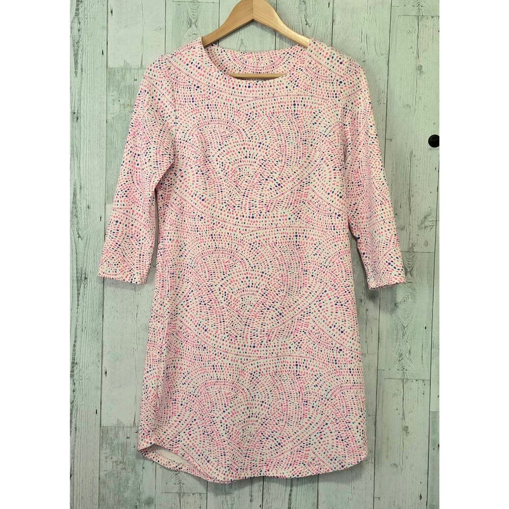 Mahi Gold Long Sleeve Geometric Artsy Abstract Dots Mini Dress Sz. XS